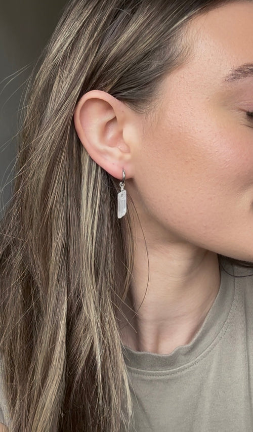 Clear Quarts Earrings