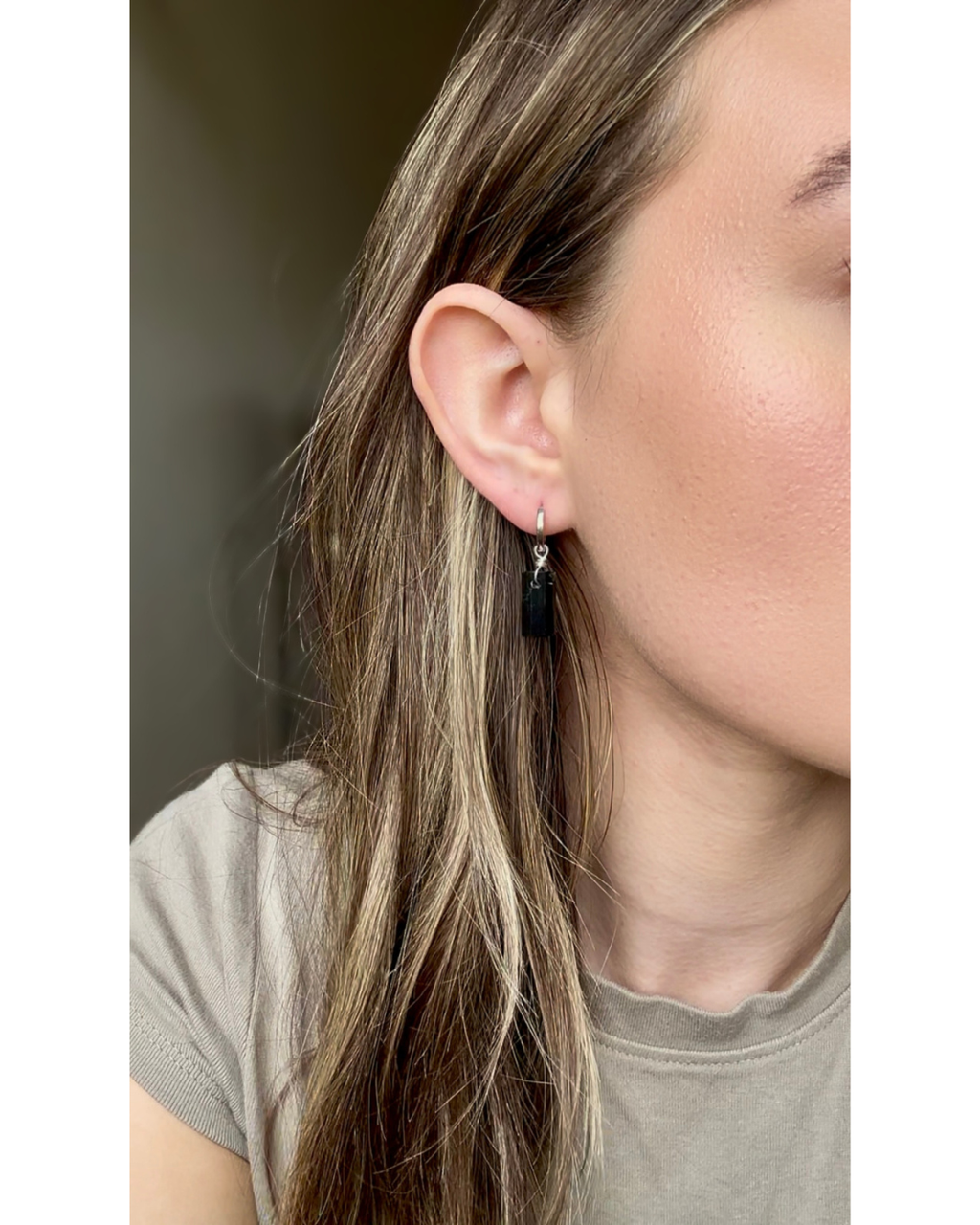 Raw Tourmaline Earrings