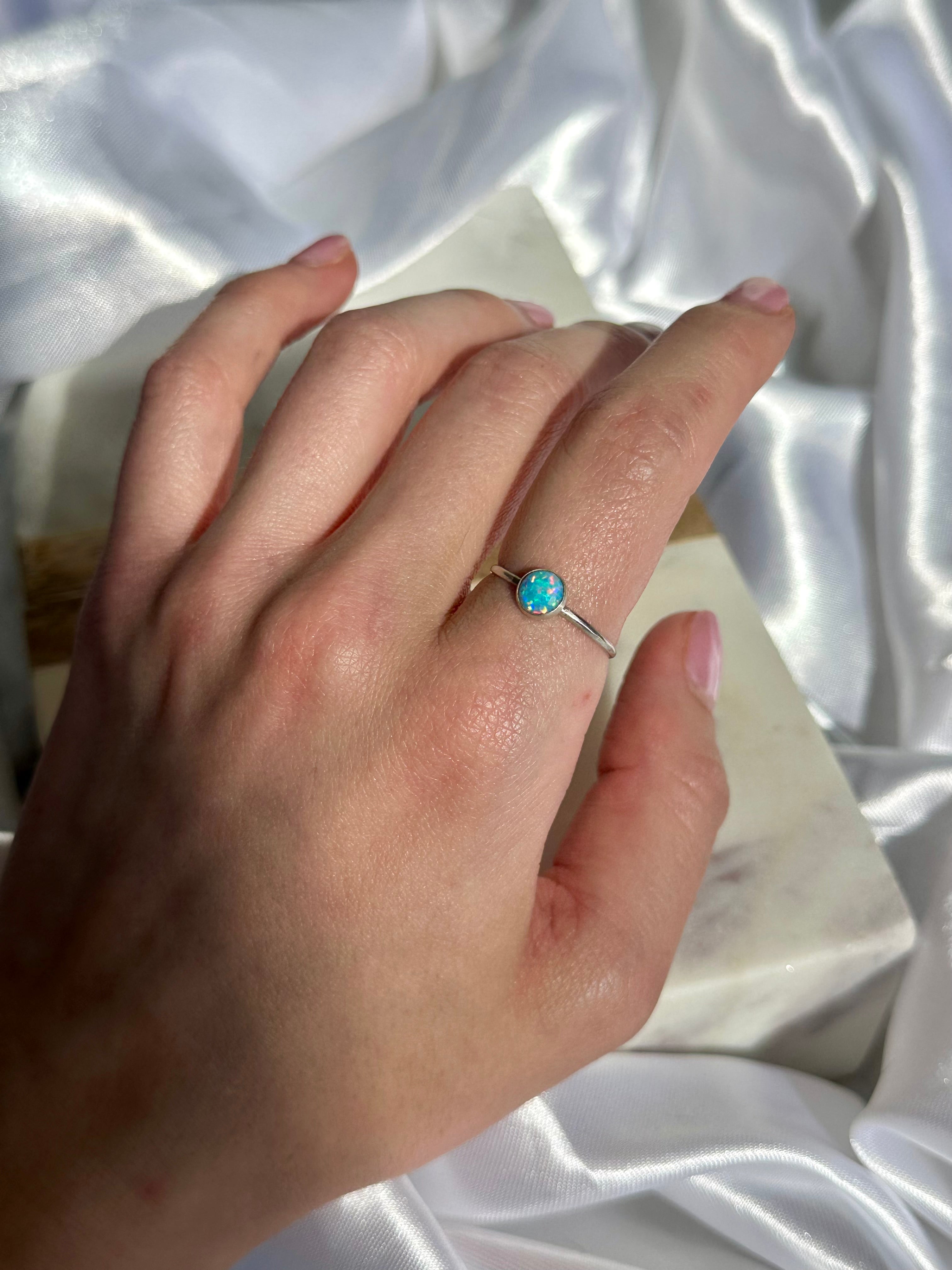 Baby Blue Opal Ring